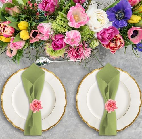 Perfect for Spring Events 100 Napkin Rings with Peony Flower