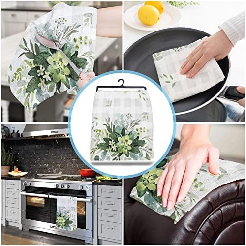 ZOE GARDEN - Floral Eucalyptus Kitchen Towels 18x28