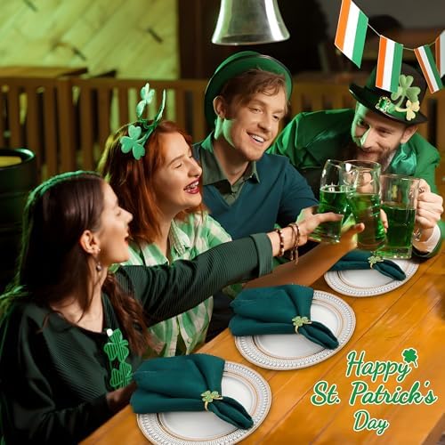 St Patricks Day Shamrock Napkin Rings Set of 12