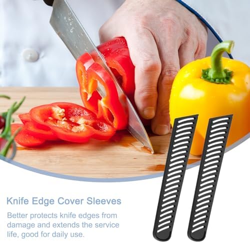Protect Your Knives with 4-Piece Durable Black Edge Guards
