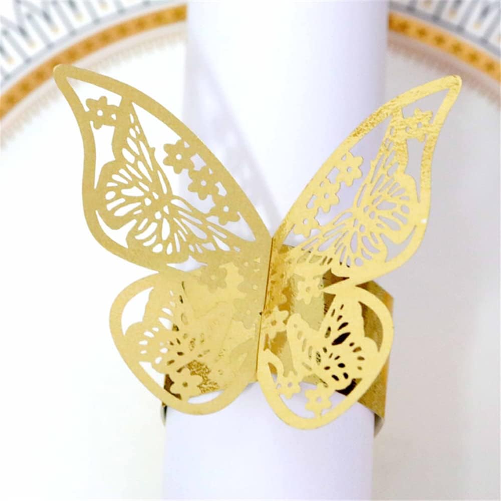 Lavandi Elegant 3D Butterfly Napkin Ring Set