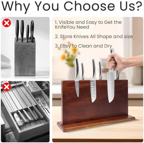 DAWNTREES Magnetic Knife Holder Durable Functional 16 Kitchen Tool