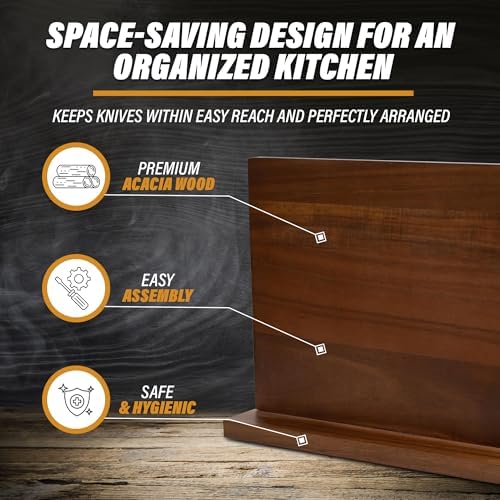 Dual-Sided Wooden Magnetic Knife Holder