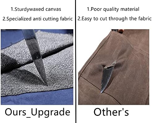 Chefs Knife Roll Bag Heavy-Duty Waxed Canvas with Cut-Resistant Lining