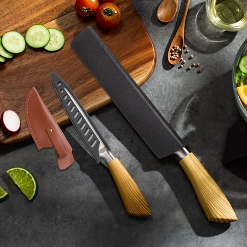 Uxcell Knife Cover Sleeves Universal PU Leather Blade Protector