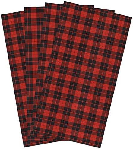 ZOE GARDEN Christmas Kitchen Towels Rustic Retro Buffalo Plaid