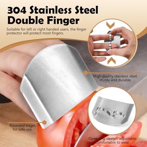 Stainless Steel Finger Guards Set for Cooking Safety