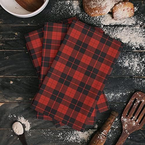 ZOE GARDEN Christmas Kitchen Towels Rustic Retro Buffalo Plaid