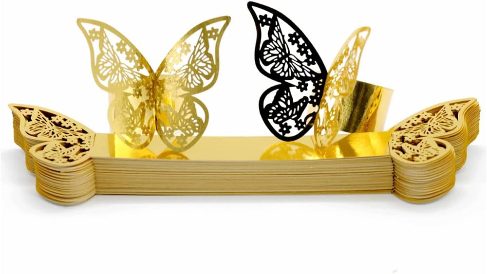 Lavandi Elegant 3D Butterfly Napkin Ring Set