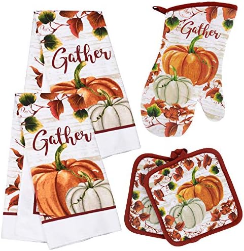 Autumn-Theme Quilted Pot Holder Set