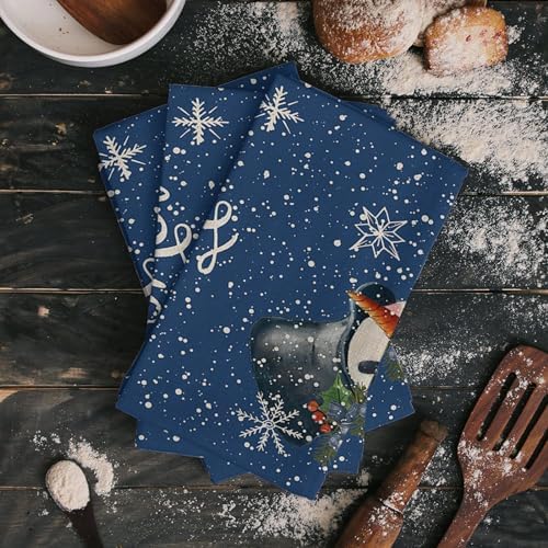 Watercolor Snowman Traditions Kitchen Towels