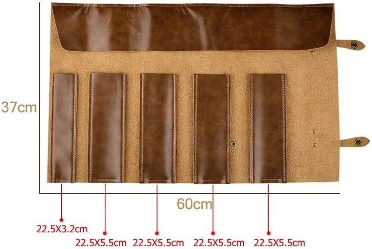 Professional Chefs Knife Roll Bag Leather Carry Case Study Outdoors Kitchen BBQ