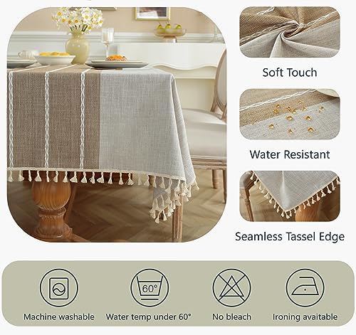 Alsoo Rustic Waterproof Tablecloth 6-8 Seats