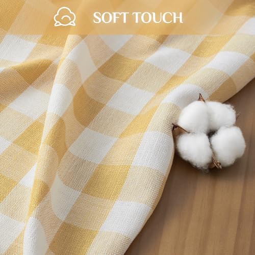 Gingham Tablecloth with Tassels Soft Elegant Leak-Proof Design