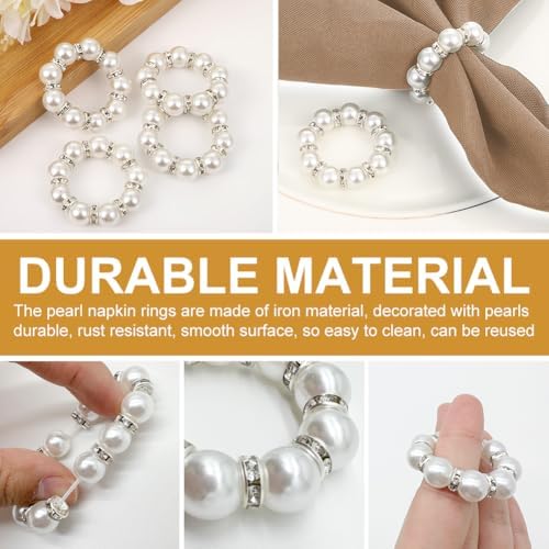 Elegant Pearl Napkin Rings