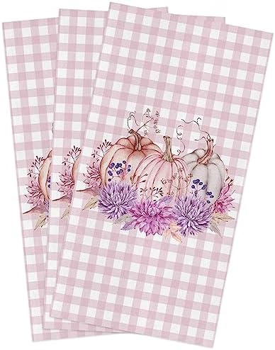 Stylish Pink Pumpkin Kitchen Towels