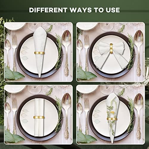 Stainless Steel Gold Napkin Rings 40 Pieces Buckle for Dinner Parties