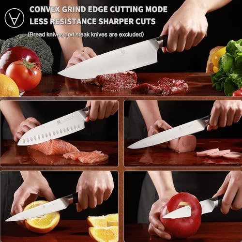 Zongchuan 15 Pcs Sharp Knife Set with Block and Sharpener