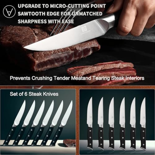 Zongchuan 15 Pcs Sharp Knife Set with Block and Sharpener