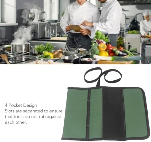 Secure Durable 4-Pocket Knife Roll Bag
