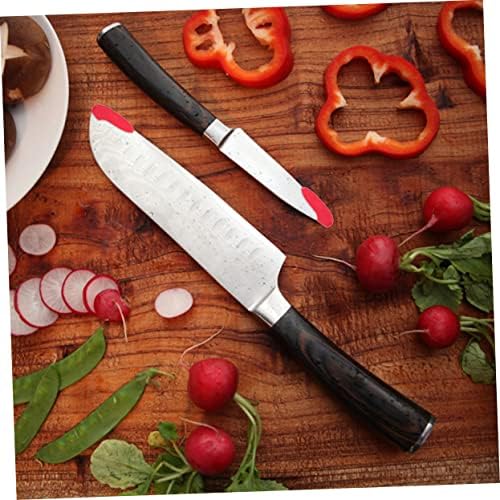 30-Piece Red Plastic Knives Tip Protective Sleeves