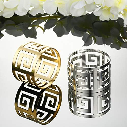 96 Pcs Gold Napkin Rings Elegant Holder Set