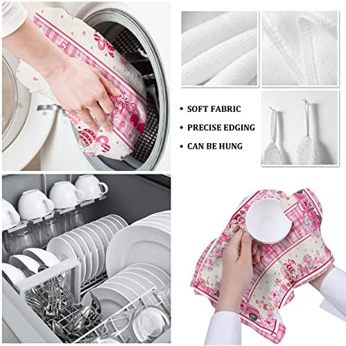 Pink Gnomes Microfiber Kitchen Towels Set
