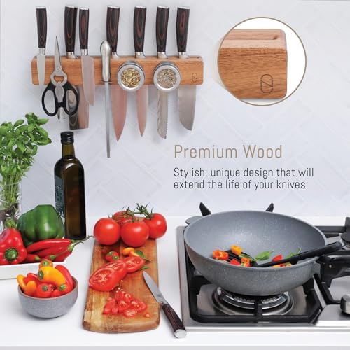 Premium 24 Magnetic Knife Holder with Double Storage Charming Design
