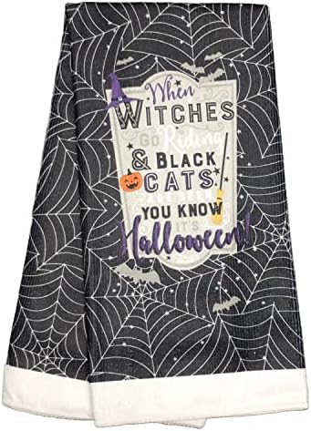 Witch Black Cat Halloween Kitchen Linen Set
