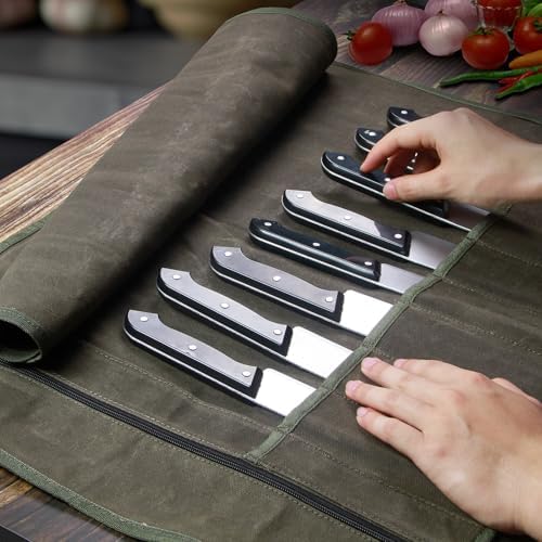 QEES Durable Chefs Knife Roll Bag