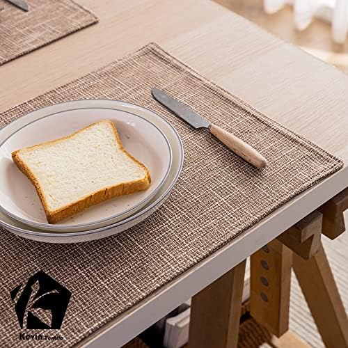 Kevin Textile Set of 4 Heat-Resistant Placemats Natural Linen 13x19