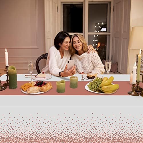 OHOME 8-Pack Disposable Plastic Table Cloths for Parties Elegant Design