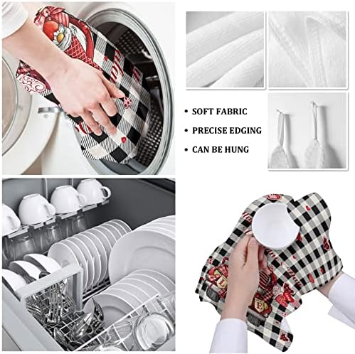 Vivid Plaid Gnomes Kitchen Towels for Modern Living Spaces