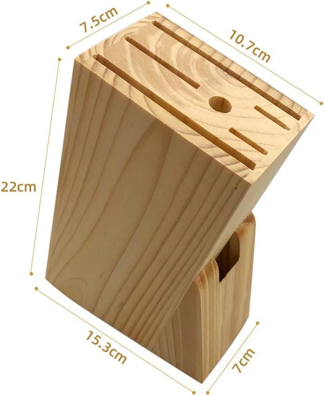 Hooshion Wooden Knife Block Countertop Organizer Kitchen Tool