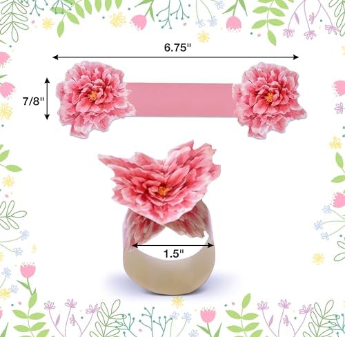 Perfect for Spring Events 100 Napkin Rings with Peony Flower