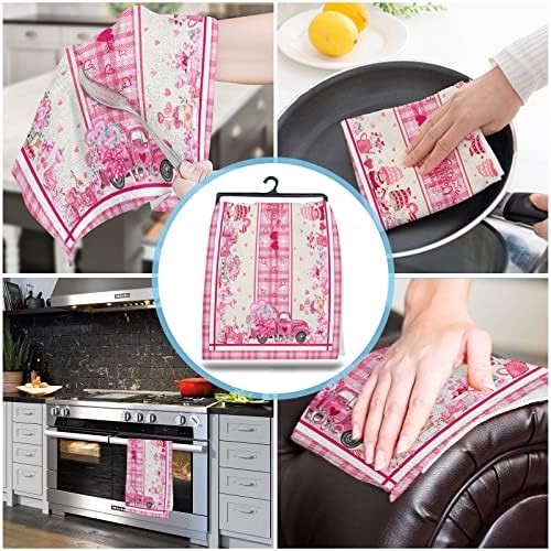 Pink Gnomes Microfiber Kitchen Towels Set