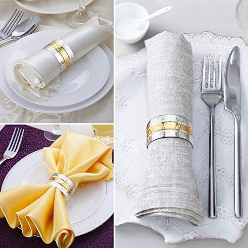 Accmor 4-Piece Metal Napkin Rings Gold Buckles for Tables
