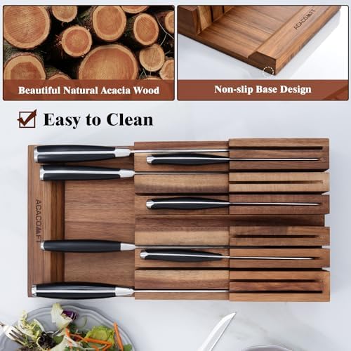 Acacomft In-Drawer Knife Block Up to 12 Knives