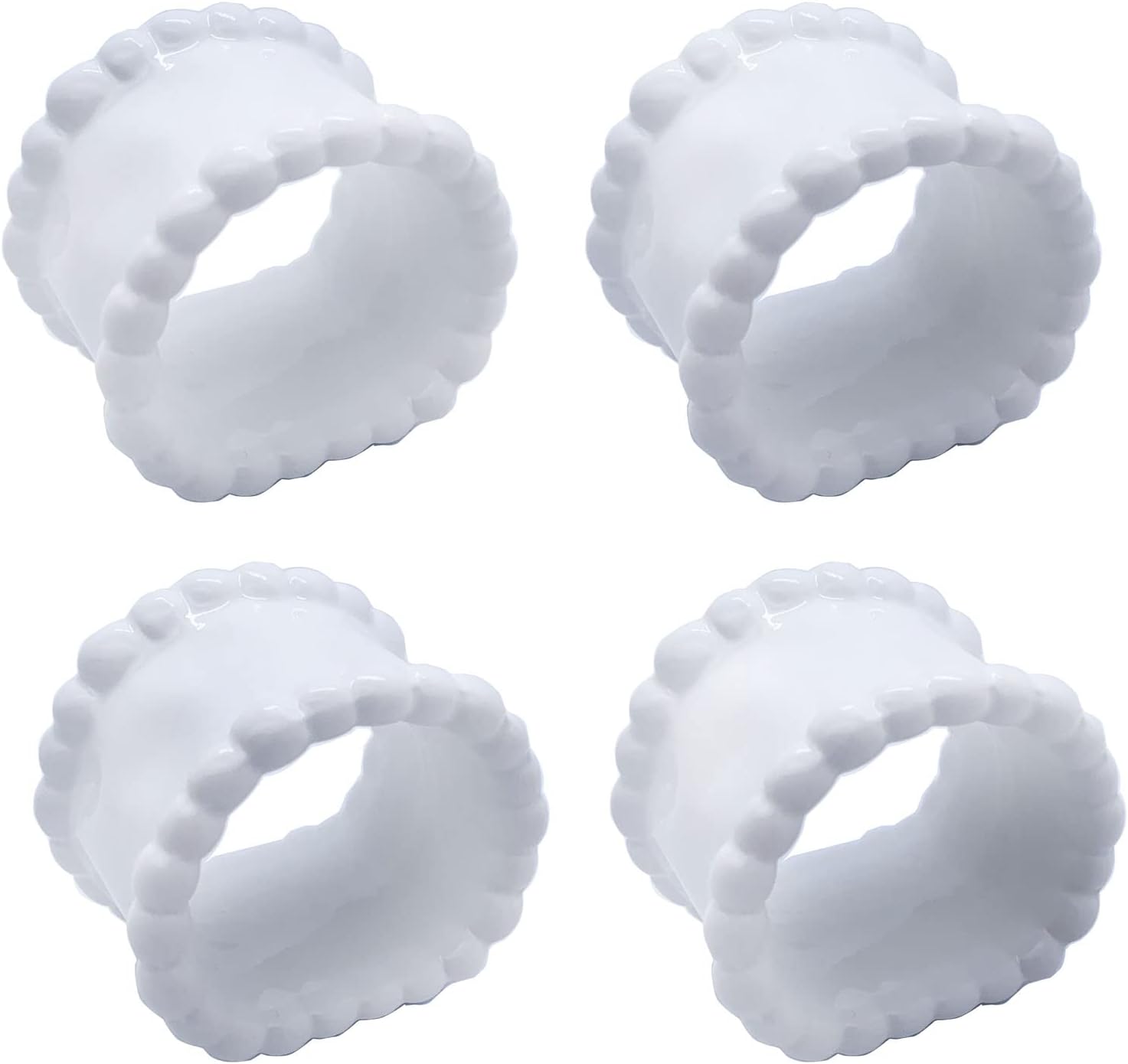 QIAOIDEA Porcelain Beaded Napkin Rings Pack of 4 1