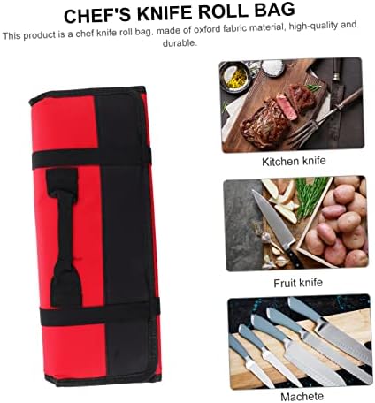 1pc Roll 22 Knife Bag Chef Tool Organizer Red Oxford Cloth