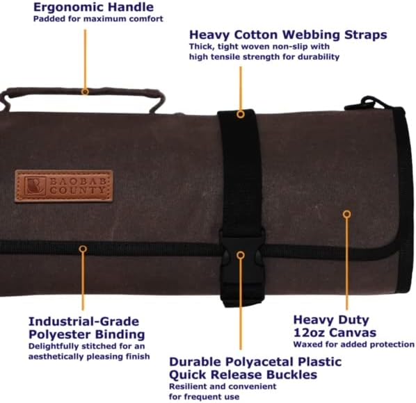 Baobab County Knife Roll Bag Brown