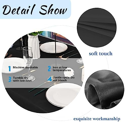 6 Pack Black Tablecloth Set