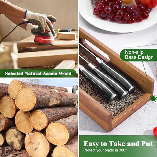 ENOKING Acacia Wood Knife Block