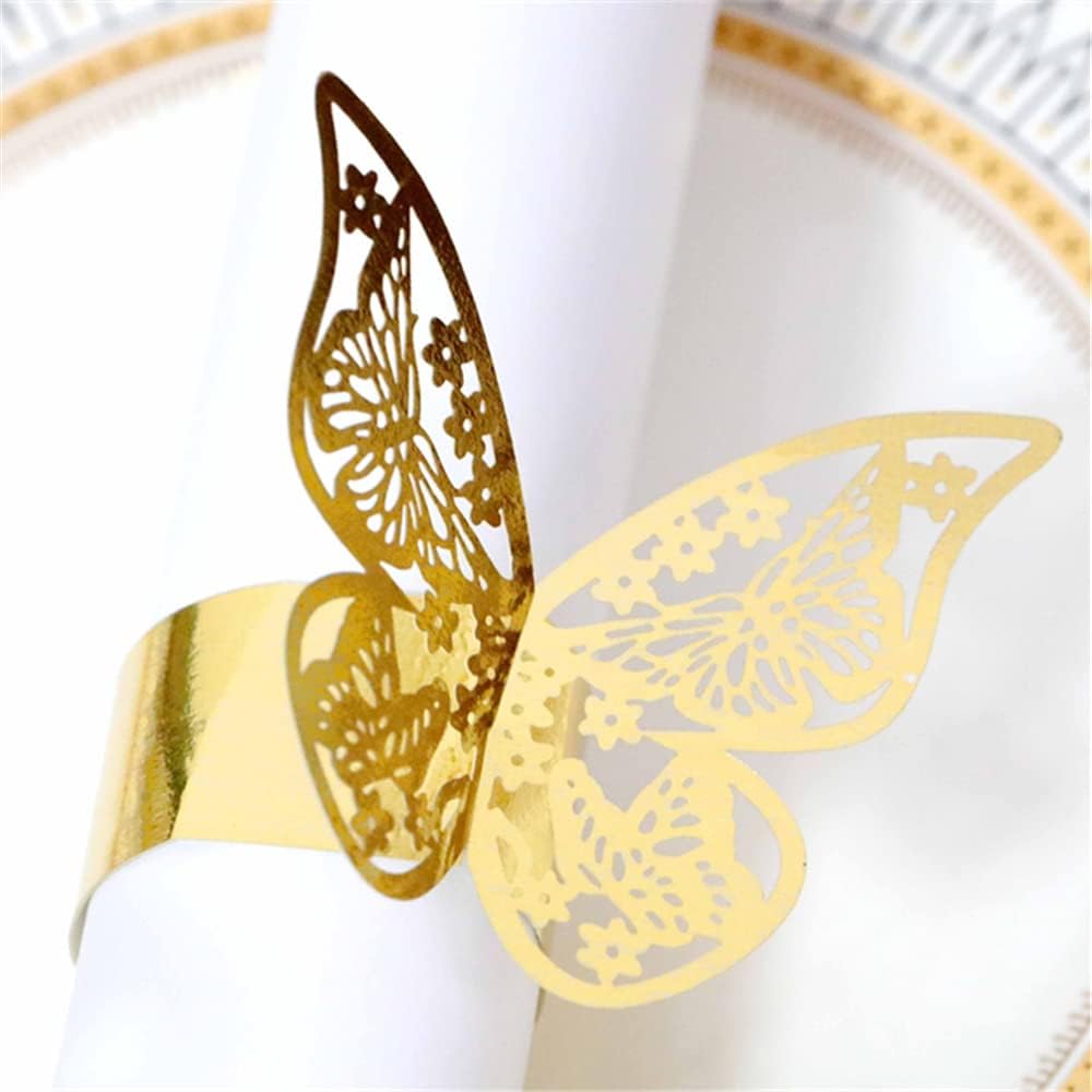 Lavandi Elegant 3D Butterfly Napkin Ring Set