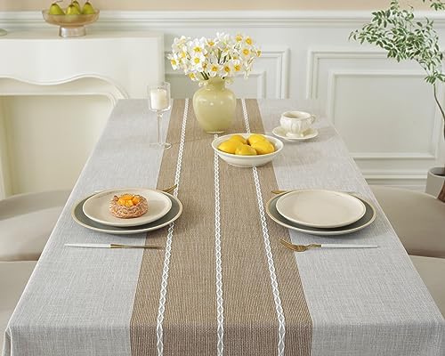 Alsoo Rustic Waterproof Tablecloth 6-8 Seats