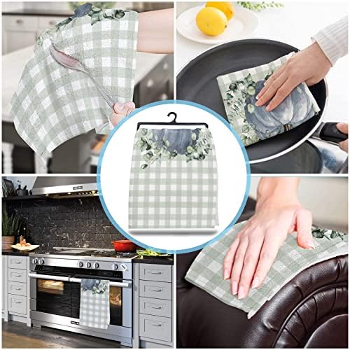 ZOE GARDEN pumpkin plaid kitchen dish towel quick dry absorbent machine washable
