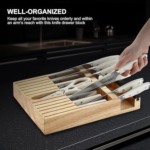 Complete 16-Piece Kitchen Knife Set with Wooden Block
