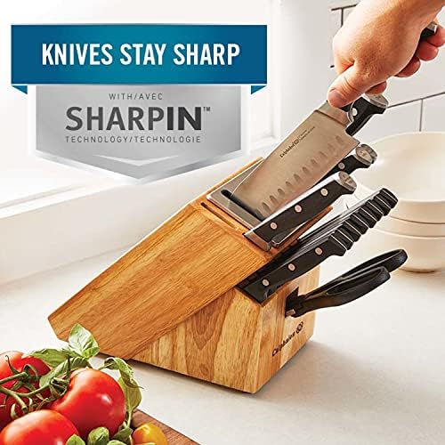 Calphalon Kitchen Knife Set with Self-Sharpening Block Durable Sharp and Premium