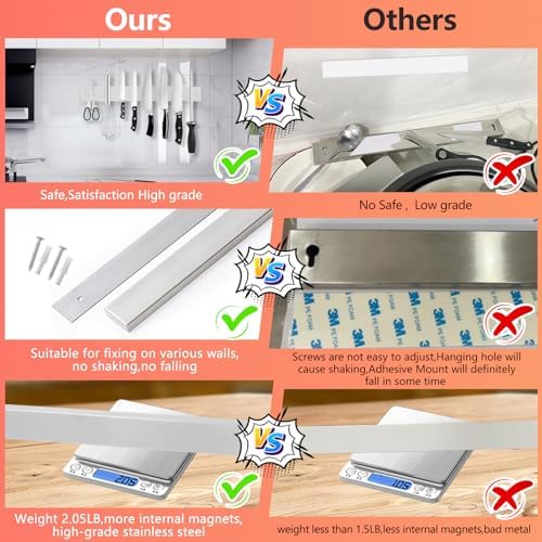 16-Inch Stainless Steel Magnetic Knife Bar