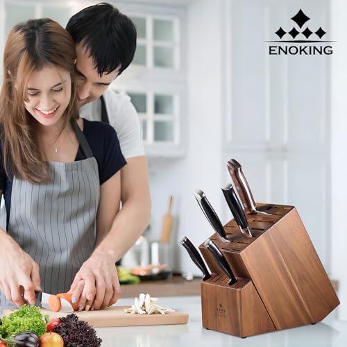 25-Slot Acacia Knife Block for Home Use